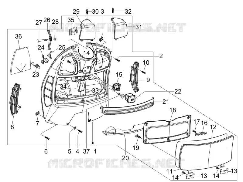 Front glove-box - Knee-guard panel