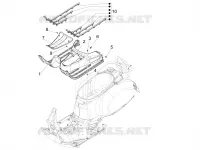Central cover - Footrests