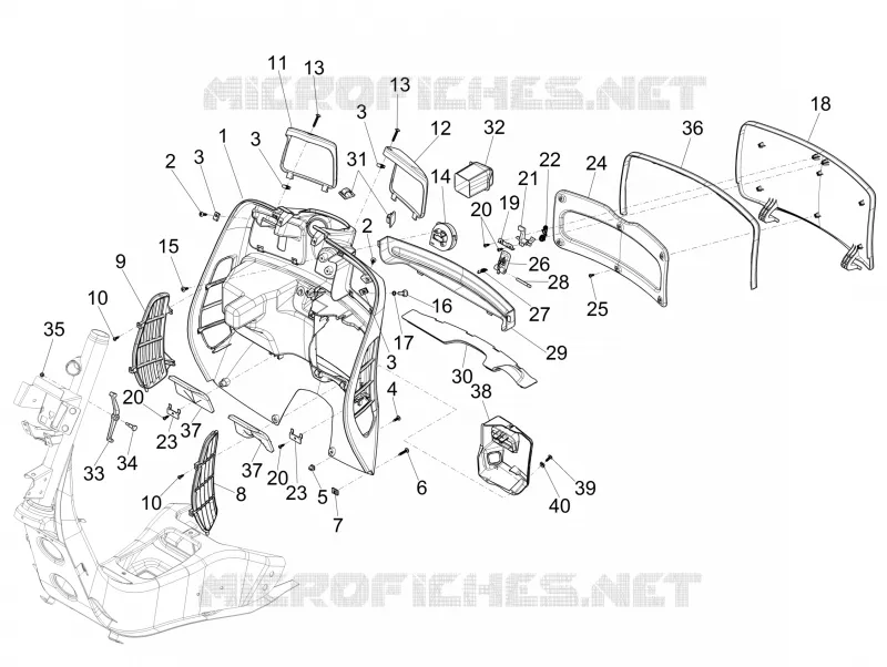 Front glove-box - Knee-guard panel