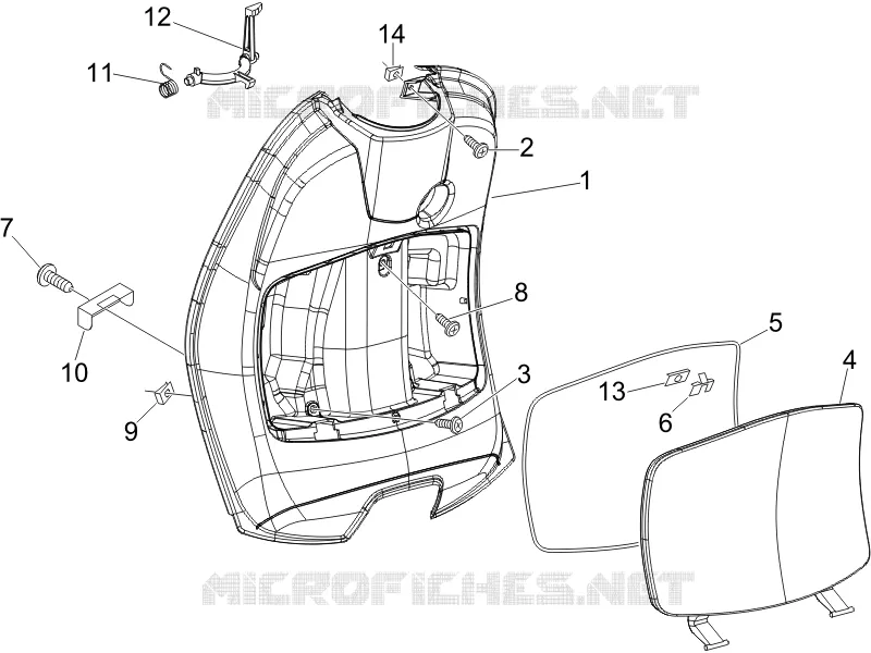 Front glove-box - Knee-guard panel