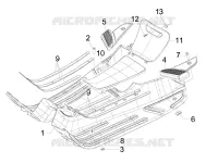 Central cover - Footrests