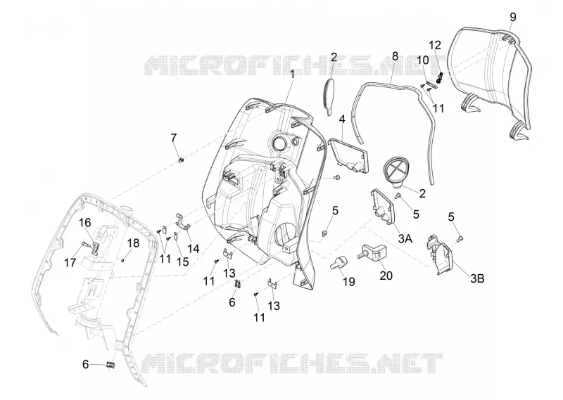 Front glove-box - Knee-guard panel