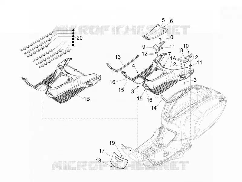 Central cover - Footrests
