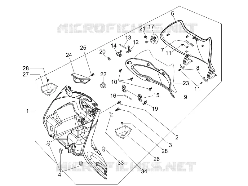 Front glove-box - Knee-guard panel