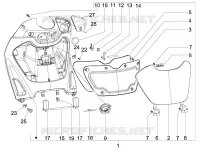 Front glove-box - Knee-guard panel