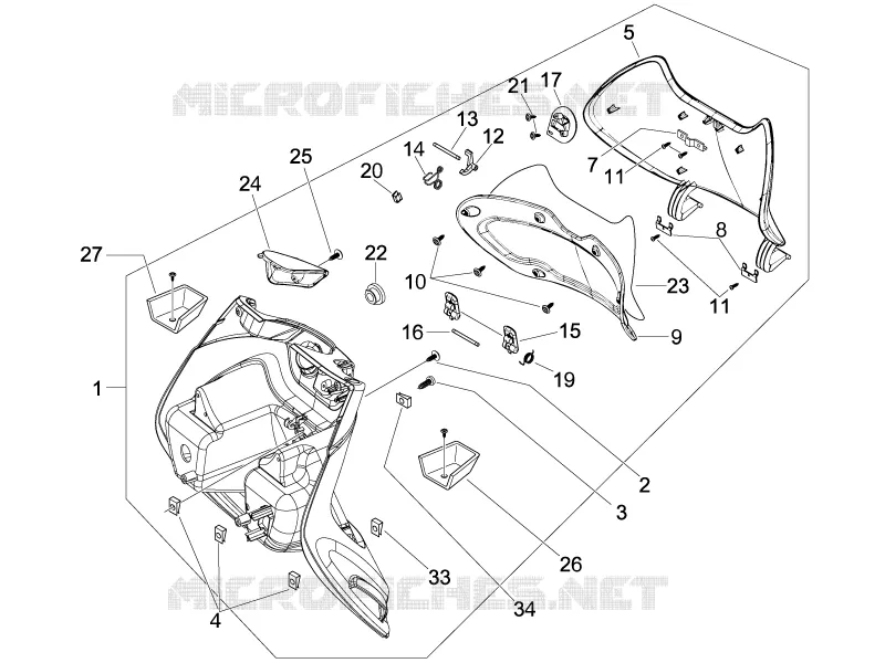 Front glove-box - Knee-guard panel