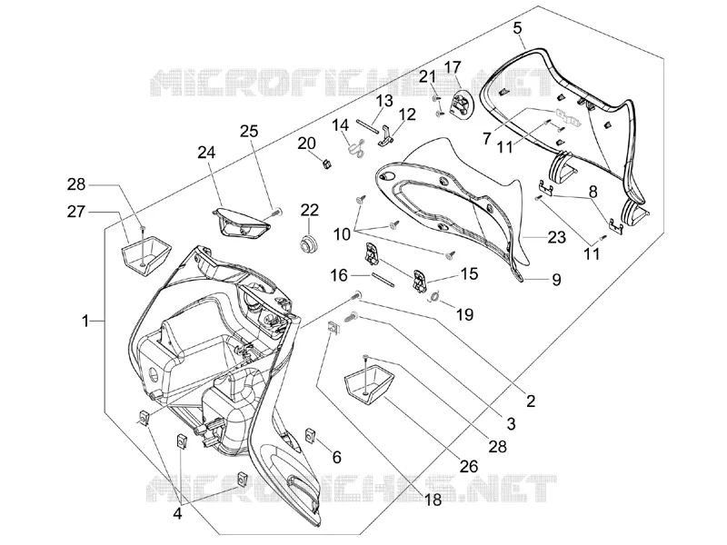 Front glove-box - Knee-guard panel