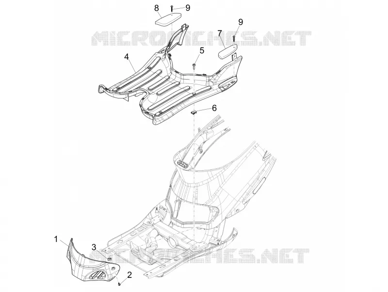 CENTRAL COVER - FOOTRESTS