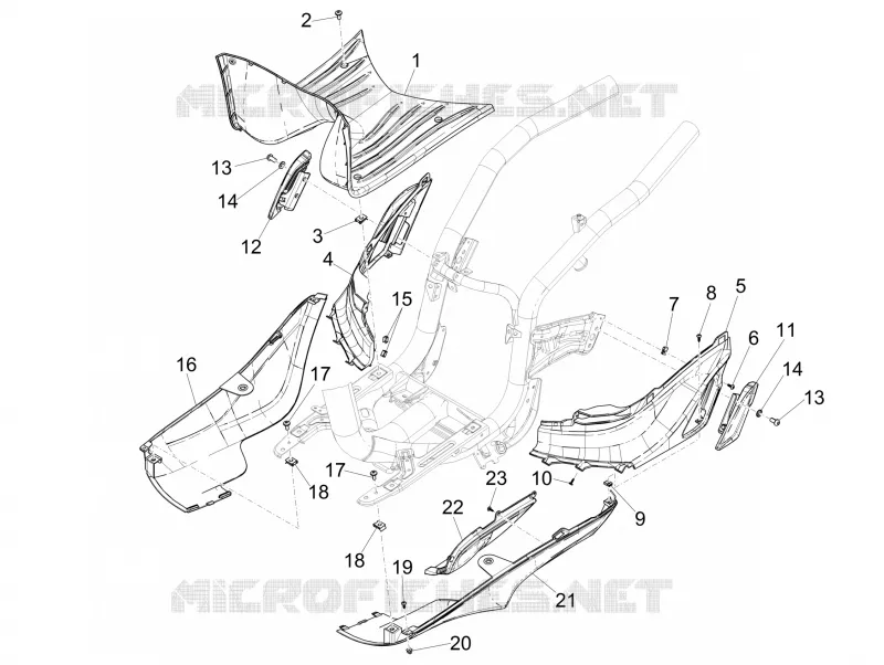 CENTRAL COVER - FOOTRESTS