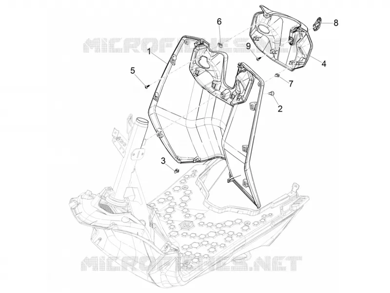 Front glove-box - Knee-guard panel