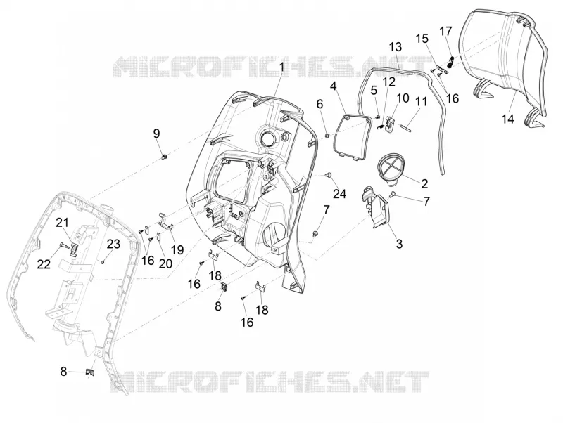 Front glove-box - Knee-guard panel
