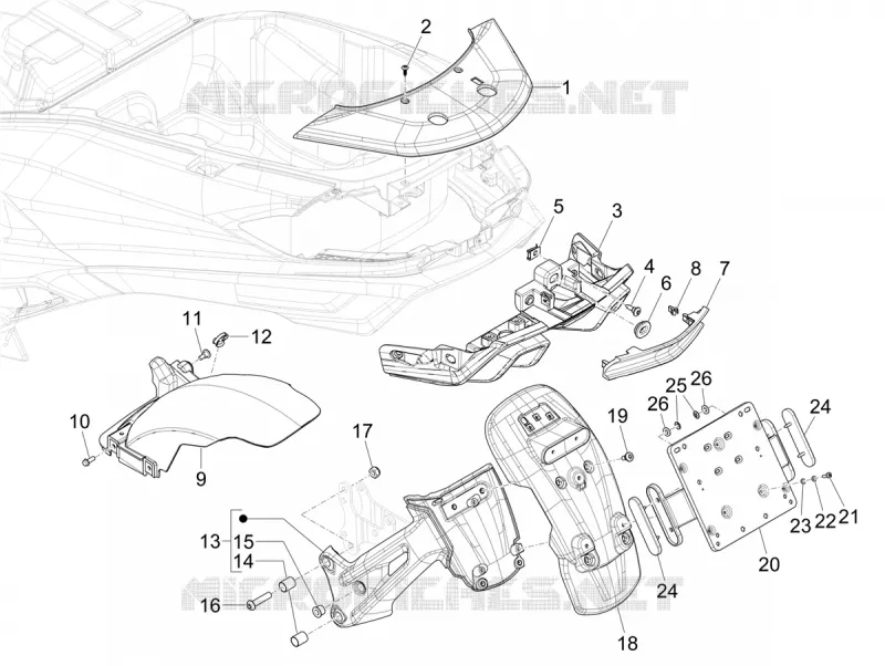 Rear cover - Splash guard