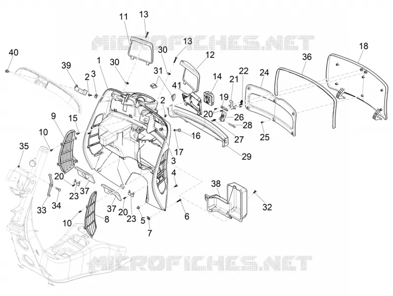 Front glove-box - Knee-guard panel