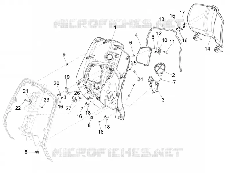 Front glove-box - Knee-guard panel