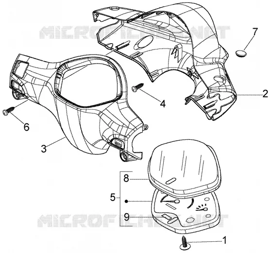 Speedometers kms.-handlebar cover
