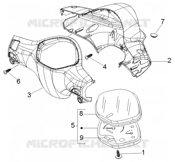 Speedometers kms.-handlebar cover
