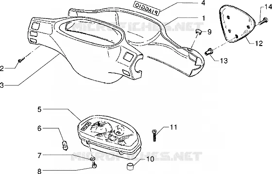 Speedometers kms.-Handlebar covers