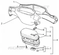SPEEDOMETERS KMS.-HANDLEBARS COVER