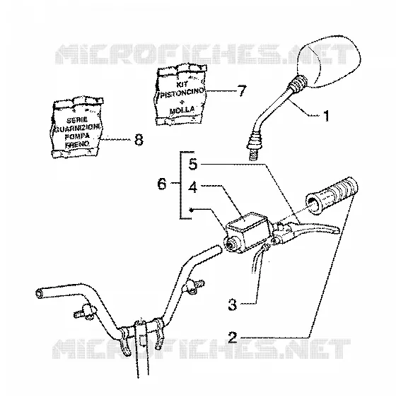 Handlebars component parts (vehicle with rear hub brake)
