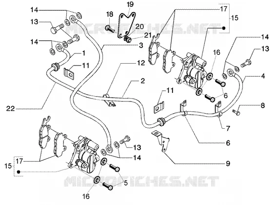 Brake calipers - brake pipes