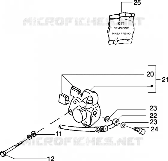 Front brake caliper (Vehicle with rear drum brake)