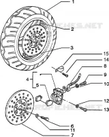 Front wheel-brake caliper