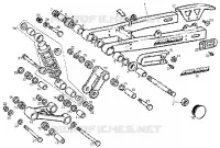 Rear damper-swinging arm