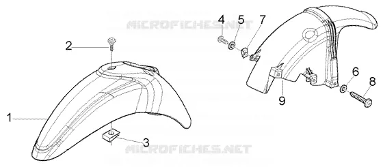 Front and rear mudguard