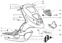 Front shield- footboard-spoiler