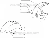 Front and rear mudguard