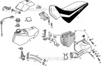 Fuel tank-filter box-seat