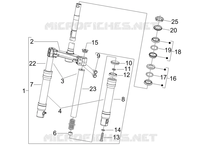 Fork/steering tube - Steering bearing unit