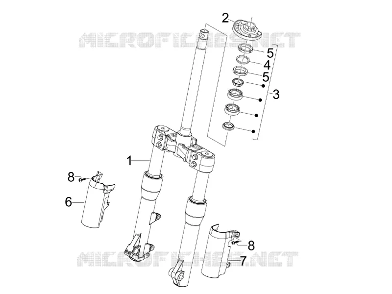 Fork/steering tube - Steering bearing unit