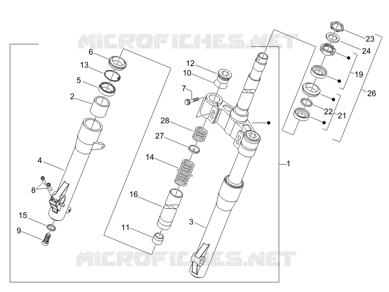 Fork/steering tube - Steering bearing unit