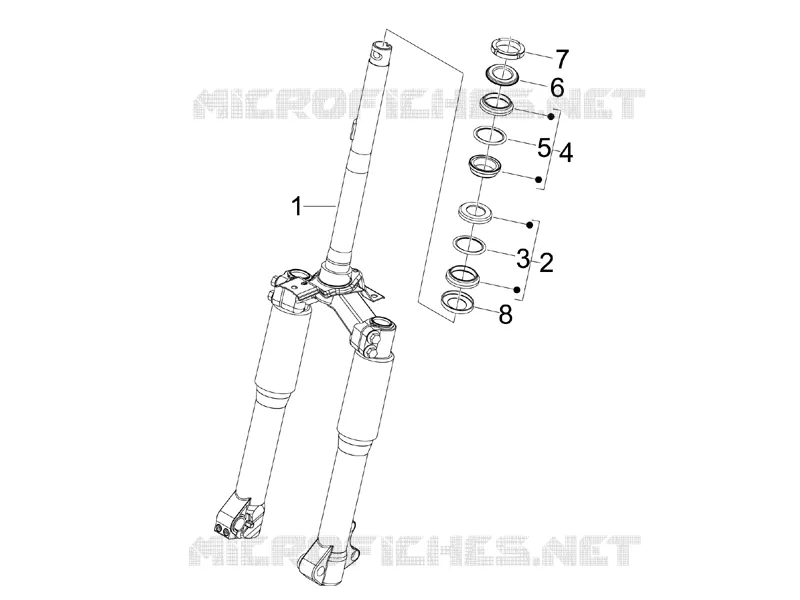 Fork/steering tube - Steering bearing unit