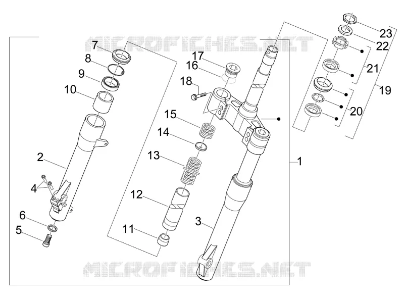 Fork/steering tube - Steering bearing unit