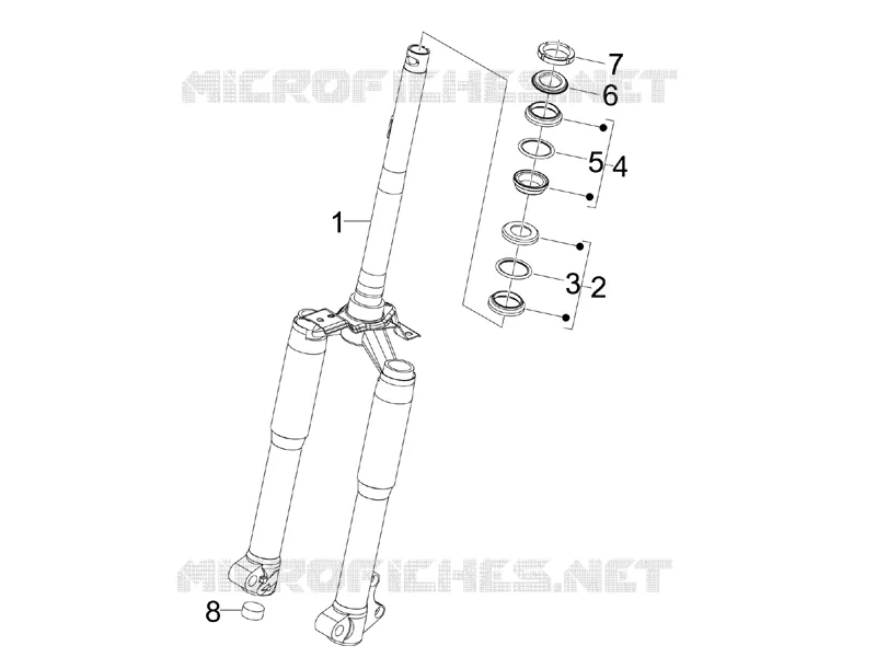 Fork/steering tube - Steering bearing unit