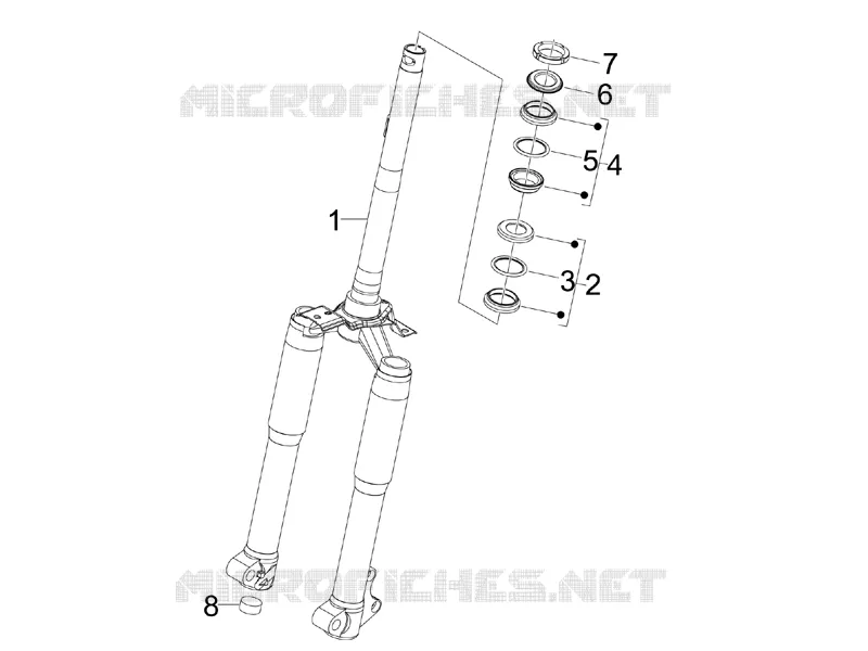 Fork/steering tube - Steering bearing unit