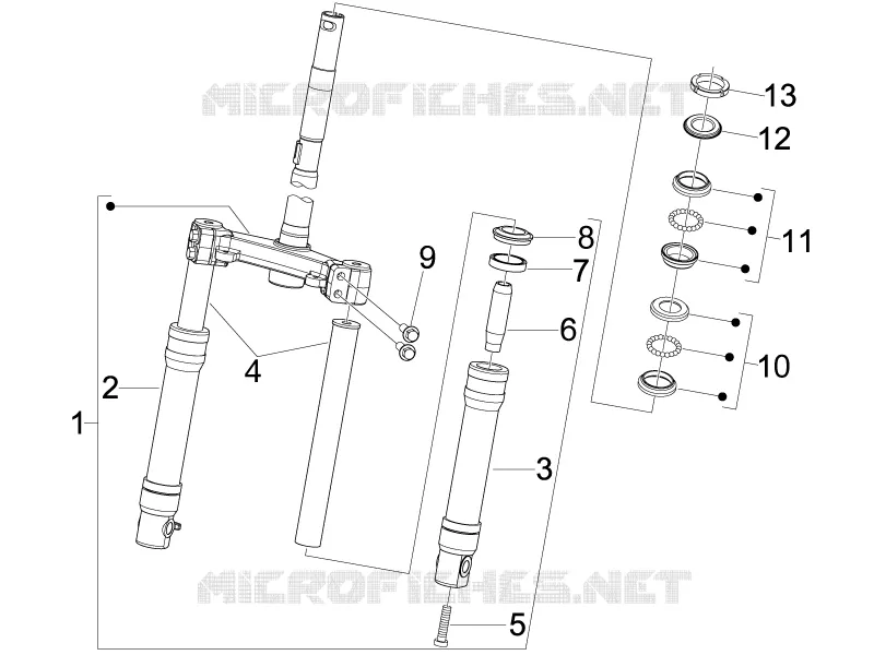 Fork/steering tube - Steering bearing unit