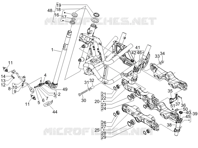 Fork/steering tube - Steering bearing unit