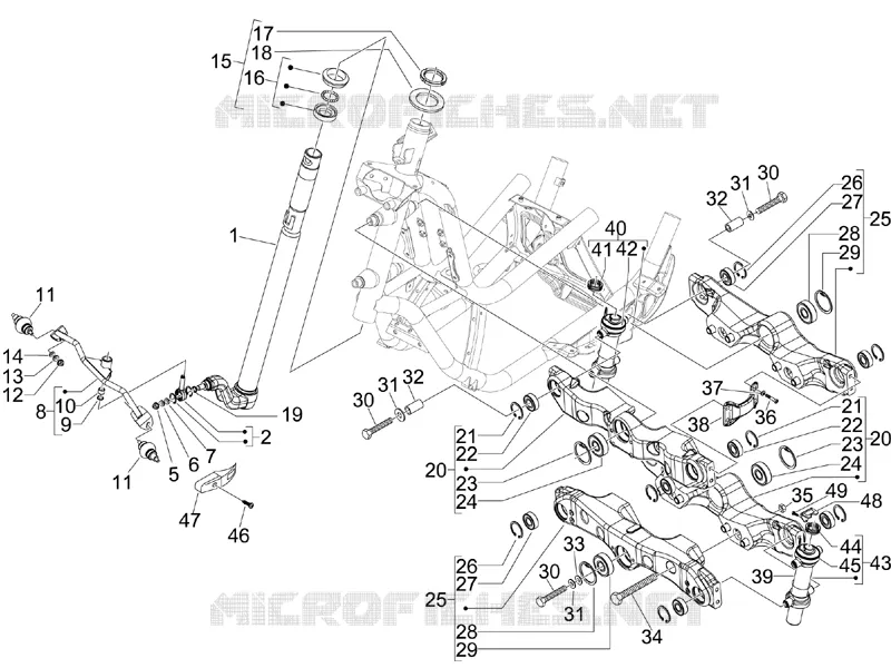 Fork/steering tube - Steering bearing unit