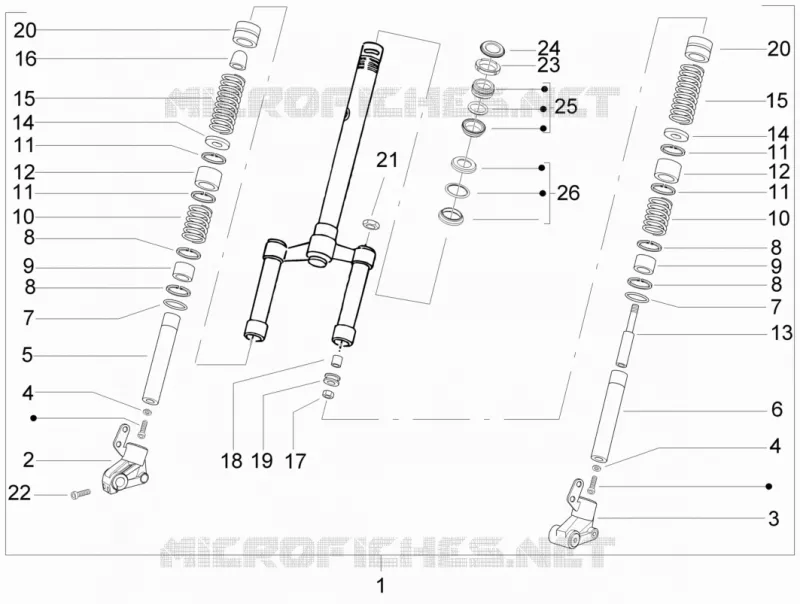 Fork/steering tube - Steering bearing unit
