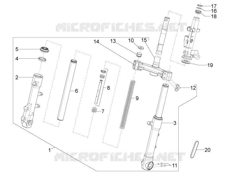 Fork/steering tube - Steering bearing unit