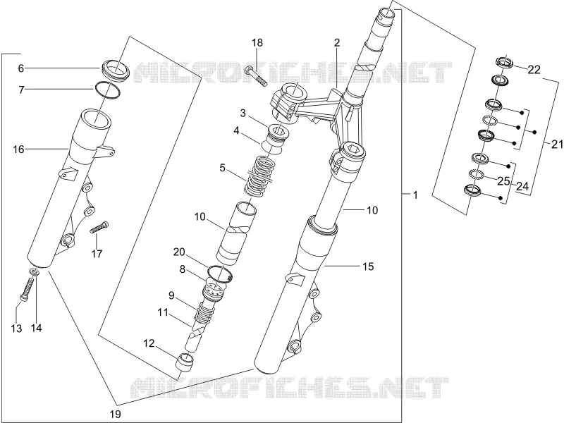 Fork/steering tube - Steering bearing unit