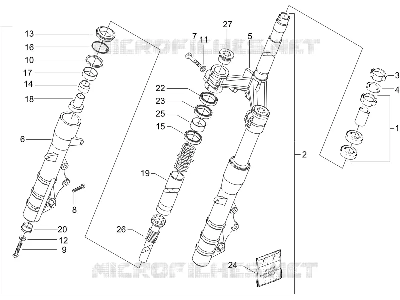Fork/steering tube - Steering bearing unit