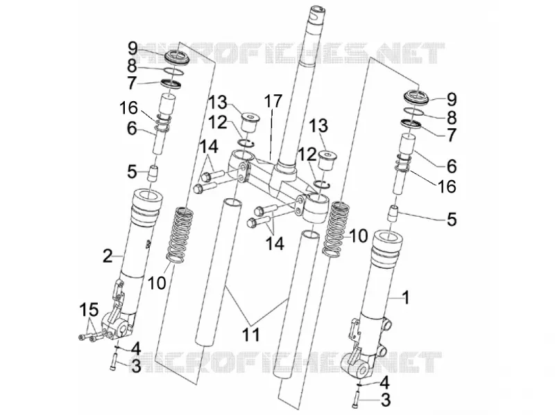 Fork's components (Kayaba)