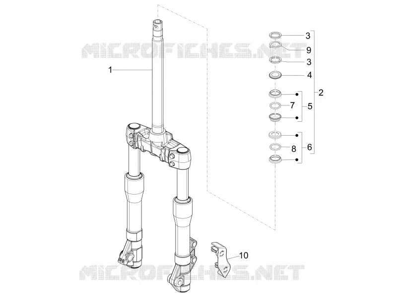 Fork/steering tube - Steering bearing unit