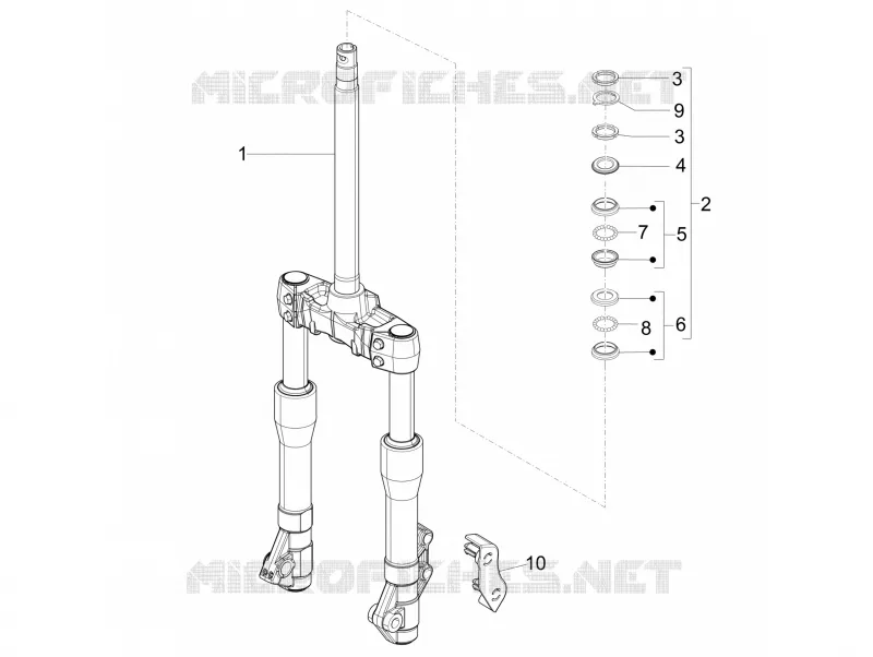 Fork/steering tube - Steering bearing unit