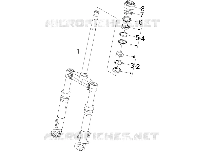 Fork/steering tube - Steering bearing unit
