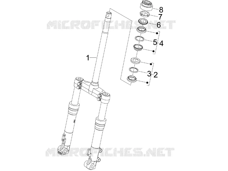 Fork/steering tube - Steering bearing unit